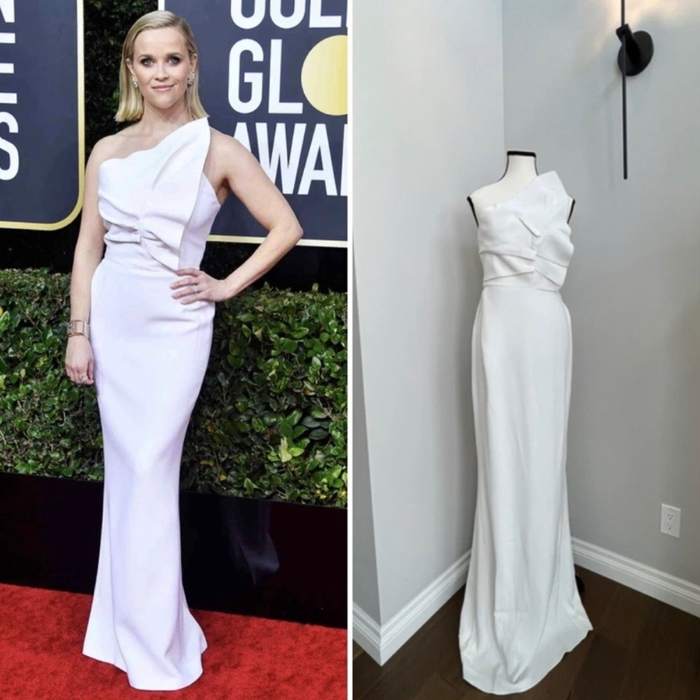 Gorgeous Asymmetrical Roland Mouret White Gown  🇬🇧 Size 10